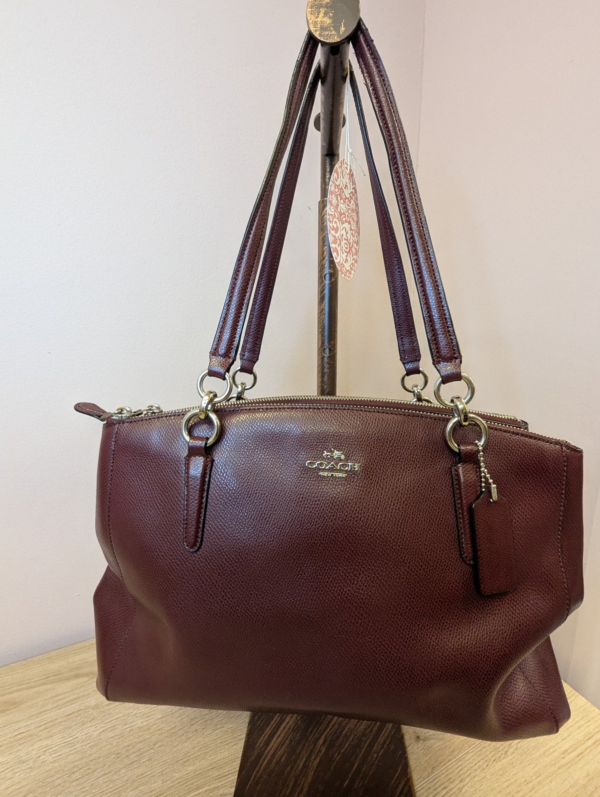 Coach Burgundy Leather Christie Carryall Satchel