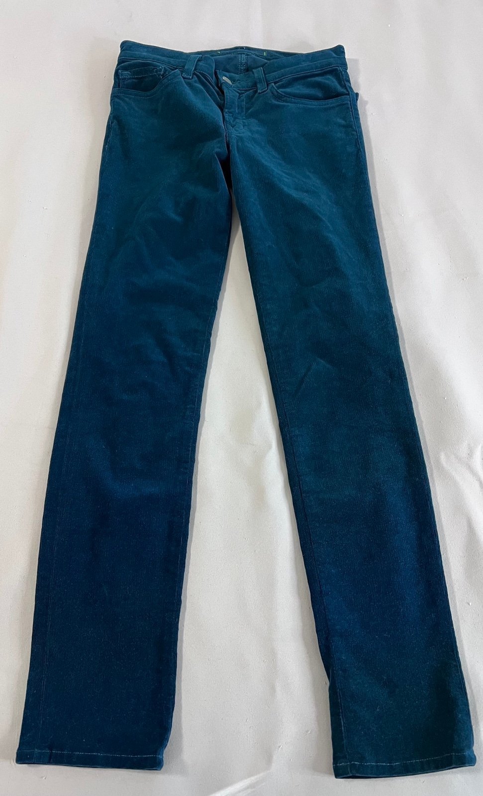 J Brand Green Corduroy Velvet Pants Jeans Size 25 Skinny Leg Mid Rise 514F217