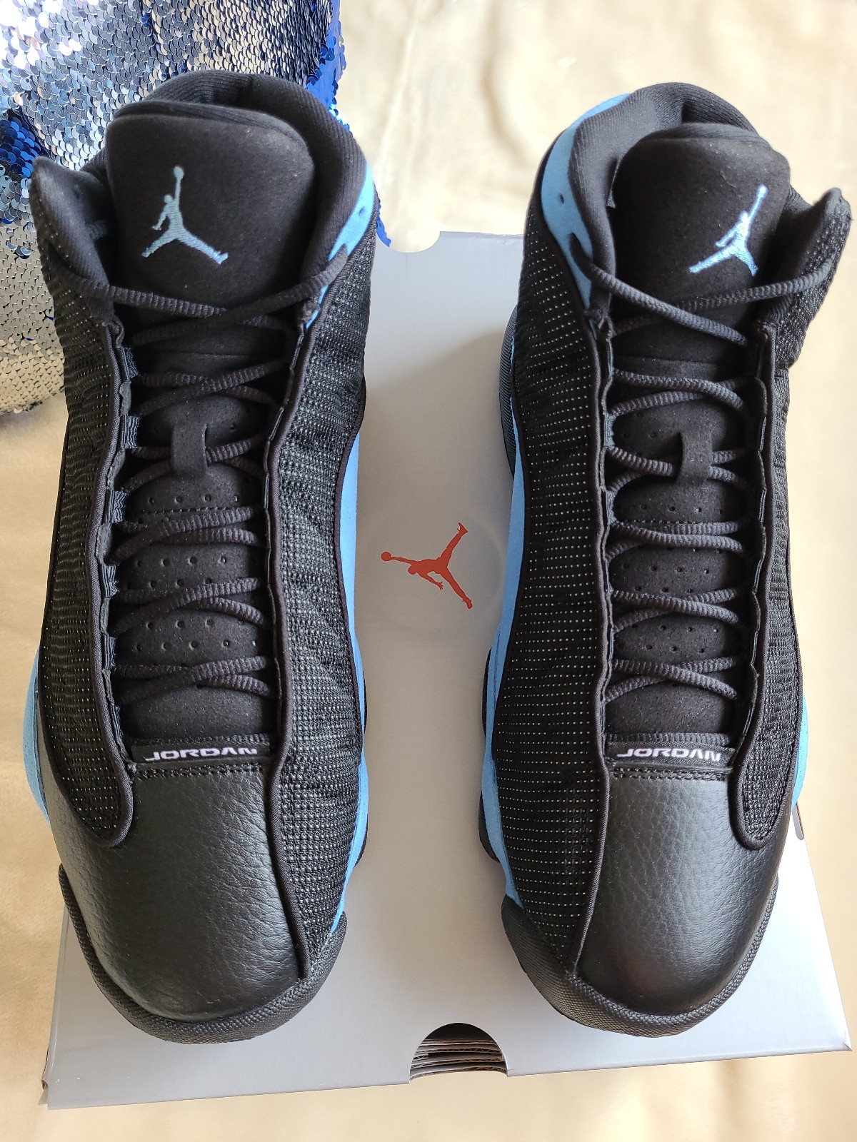 Air Jordan 13 Retro Black/University Blue-White Size 12