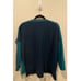 EILEEN FISHER Arctic Green Blue Royal Alpaca Colorblock High Low Sweater