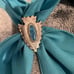 Vintage Native American-Style Arrowhead Scarf Ring Clip Neckerchief Silver Blue