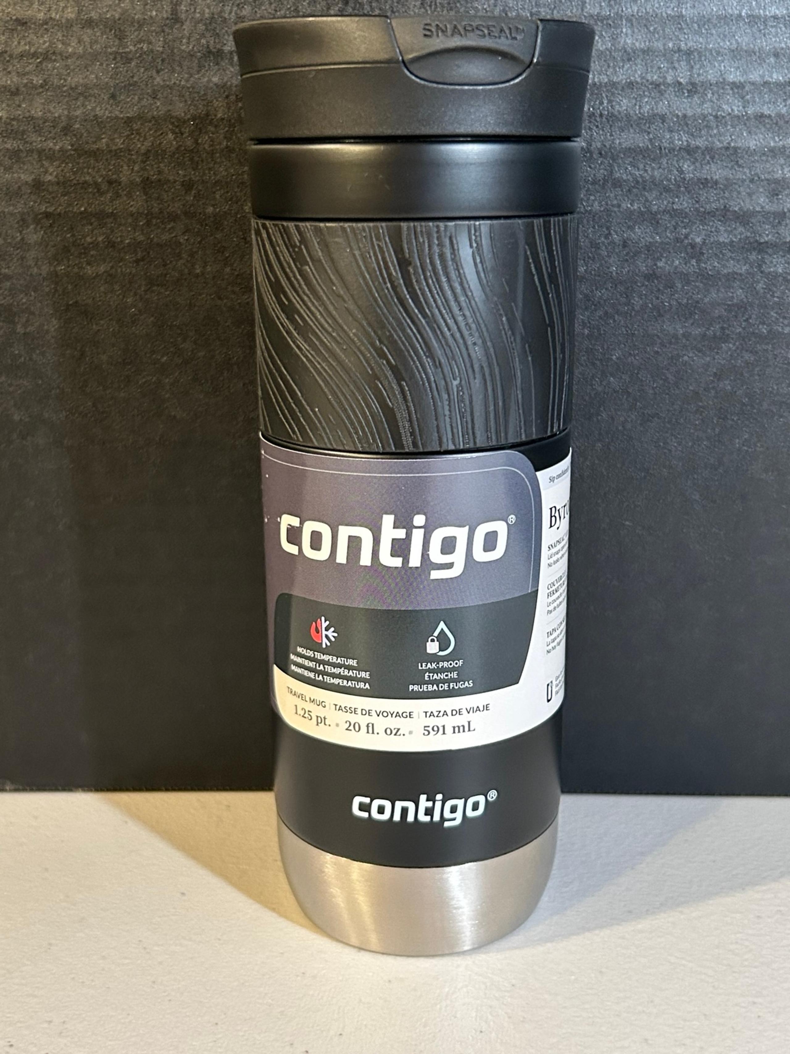 NWT Contigo Byron 2.0 Stainless Steel Travel Mug -SNAPSEAL Lid and Grip - Black