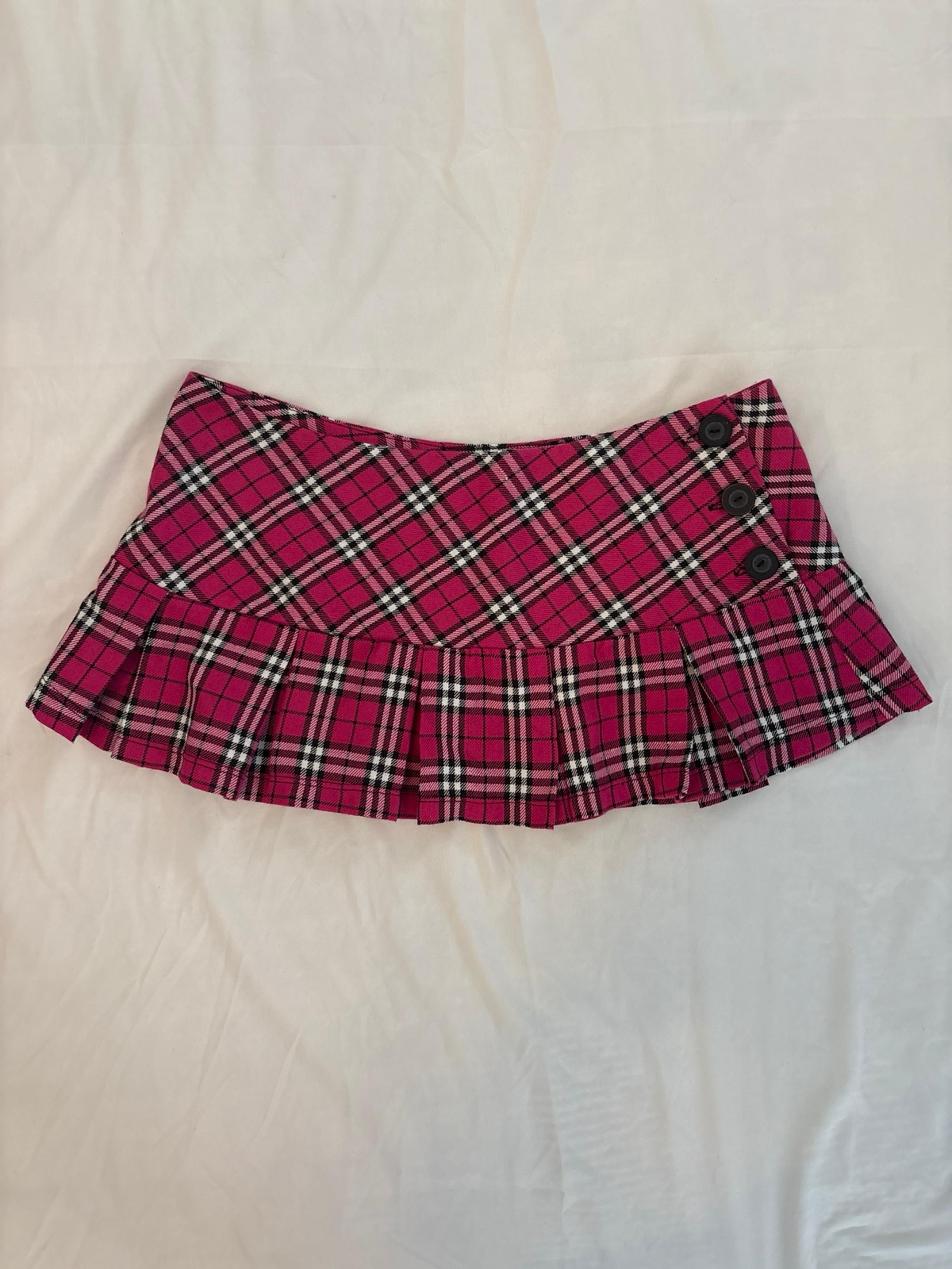 Pink Plaid Miniskirt