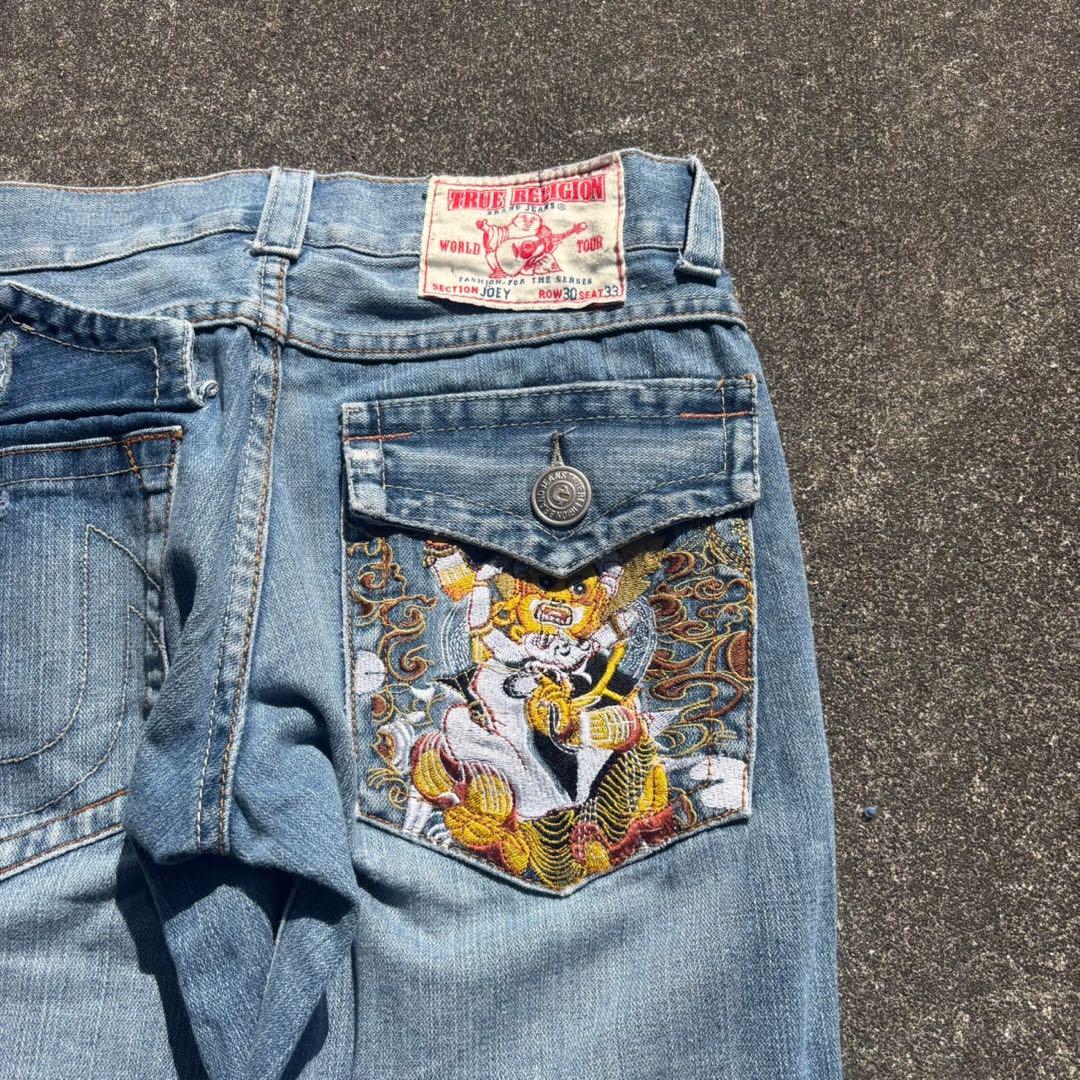 True Religion Y2K Embroidered Flare Denim Pants