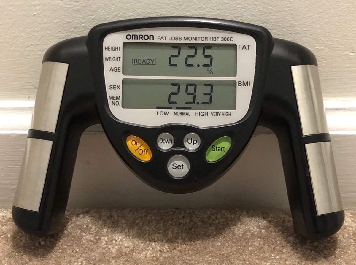 Omron Hbf-306C Body Fat Loss Monitor Body Fat Perctenage BMI Tested & Works