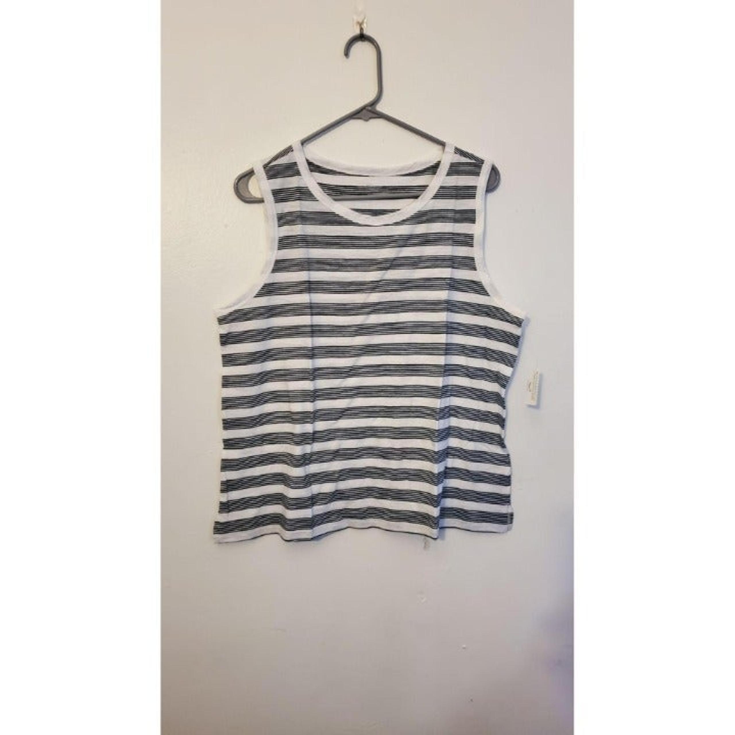 Daily Ritual Sleeveless Tank Black White