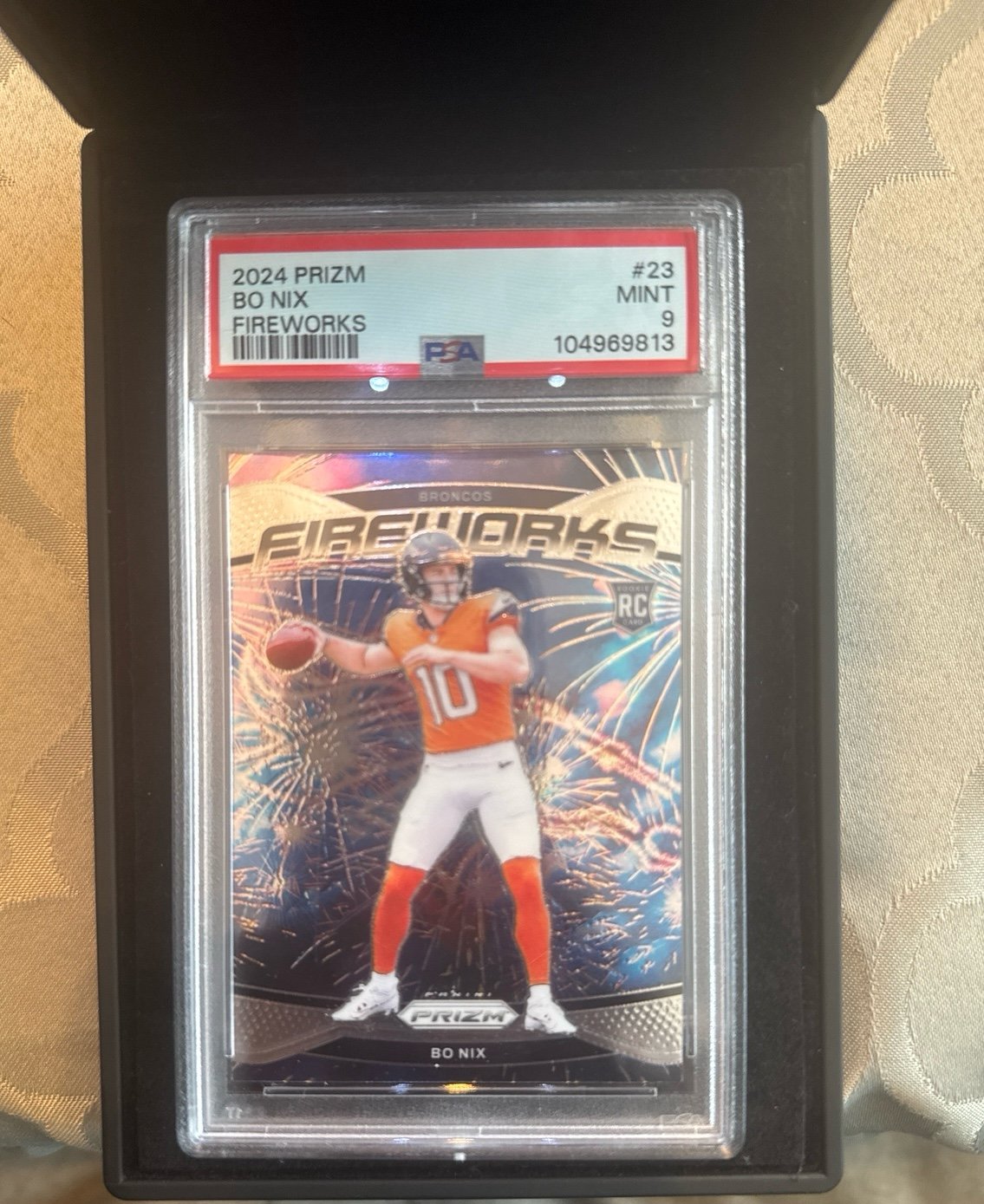 2024 Prizm Bo Nix Fireworks #23 mint 9 rookie