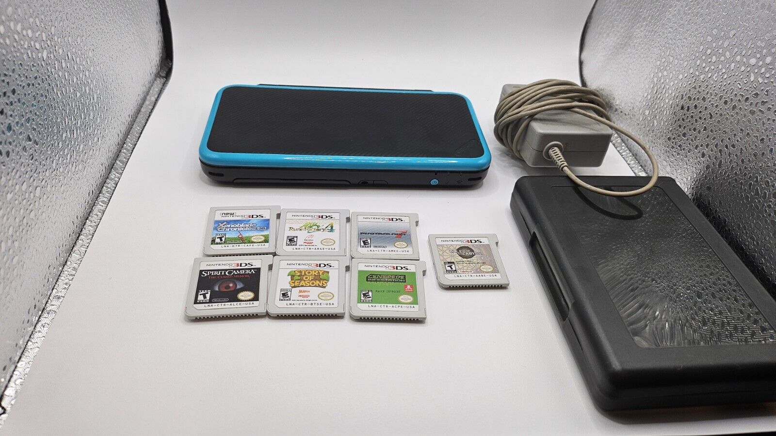 Nintendo 2DS XL Handheld Console - Black/Turquois e, W 7 Games Tested