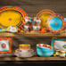 16 Piece Dinnerware Set, Vibrant Assorted Patterns