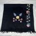 Smithsonian 100% Wool Black Flower Embroidery, Fringed Shawl From India