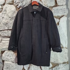 ANDREW MARC NEW YORK Men's Black Wool Blend 3/4 Trench Overcoat Medium 36 Long