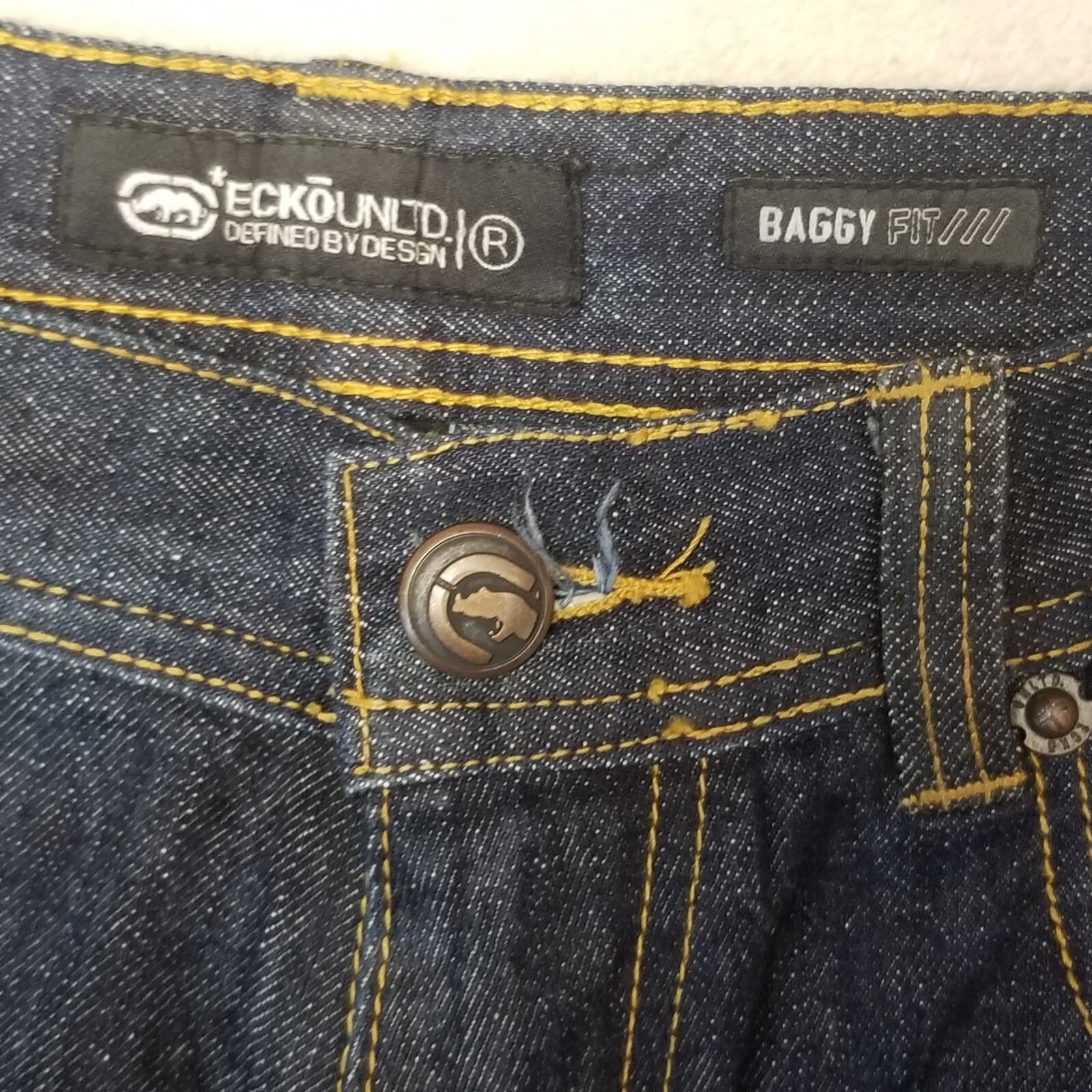 Men's Vintage Ecko Unlimited Baggy Fit Y2K Denim Jeans Size 36 X 29