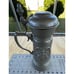 19th Century Germany Antique Pewter Mug attached lid Decorative Only No bottom