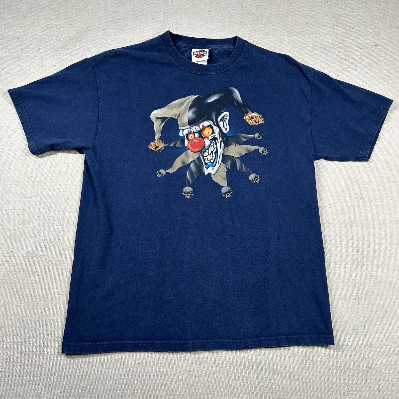 Vintage Harley Davidson Shirt Mens M Joker Jester Horror Honolulu Hawaii Cycle