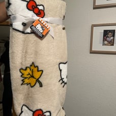 HELLO KITTY FUR LEAVES FALL THROW BLANKET