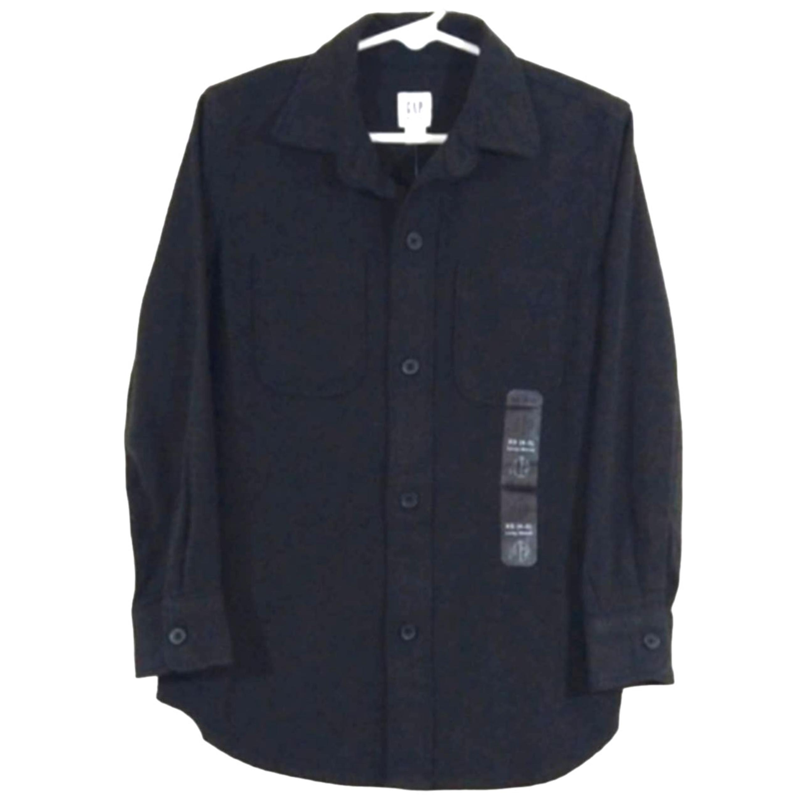 F Kids Boys Dark Grey Long Sleeve Button Down Flannel Shirt Top NWT XS 4 5 - Gap