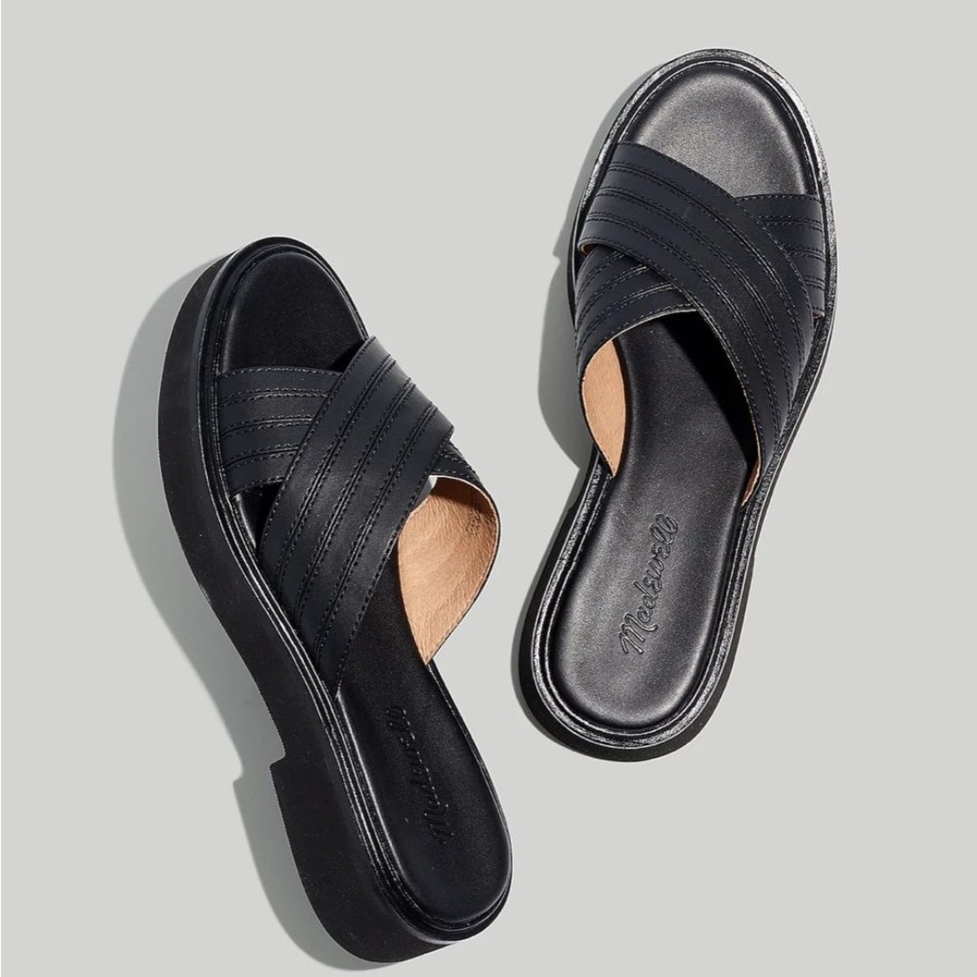 New Madewell The Alina Platform Sandal in Black Size 7.5