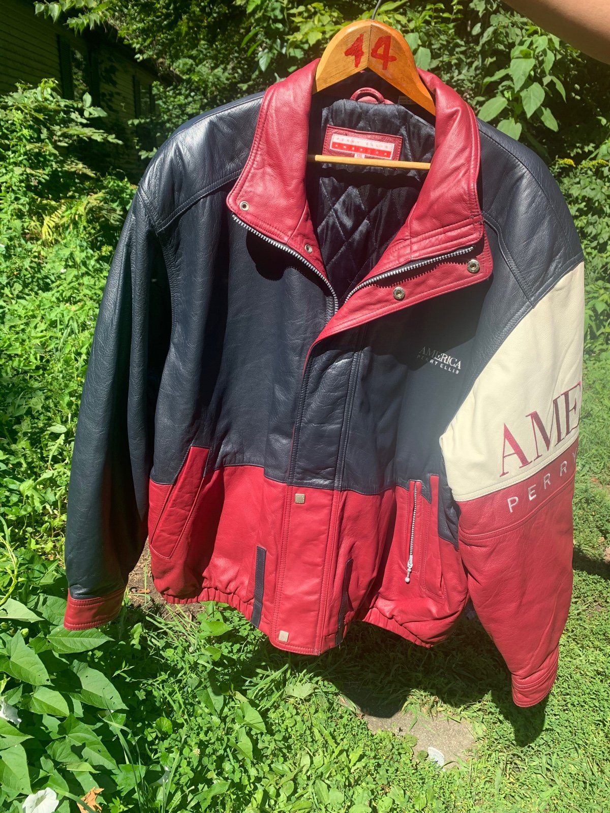 Perry Ellis Vintage 90’s Leather Jacket XXL