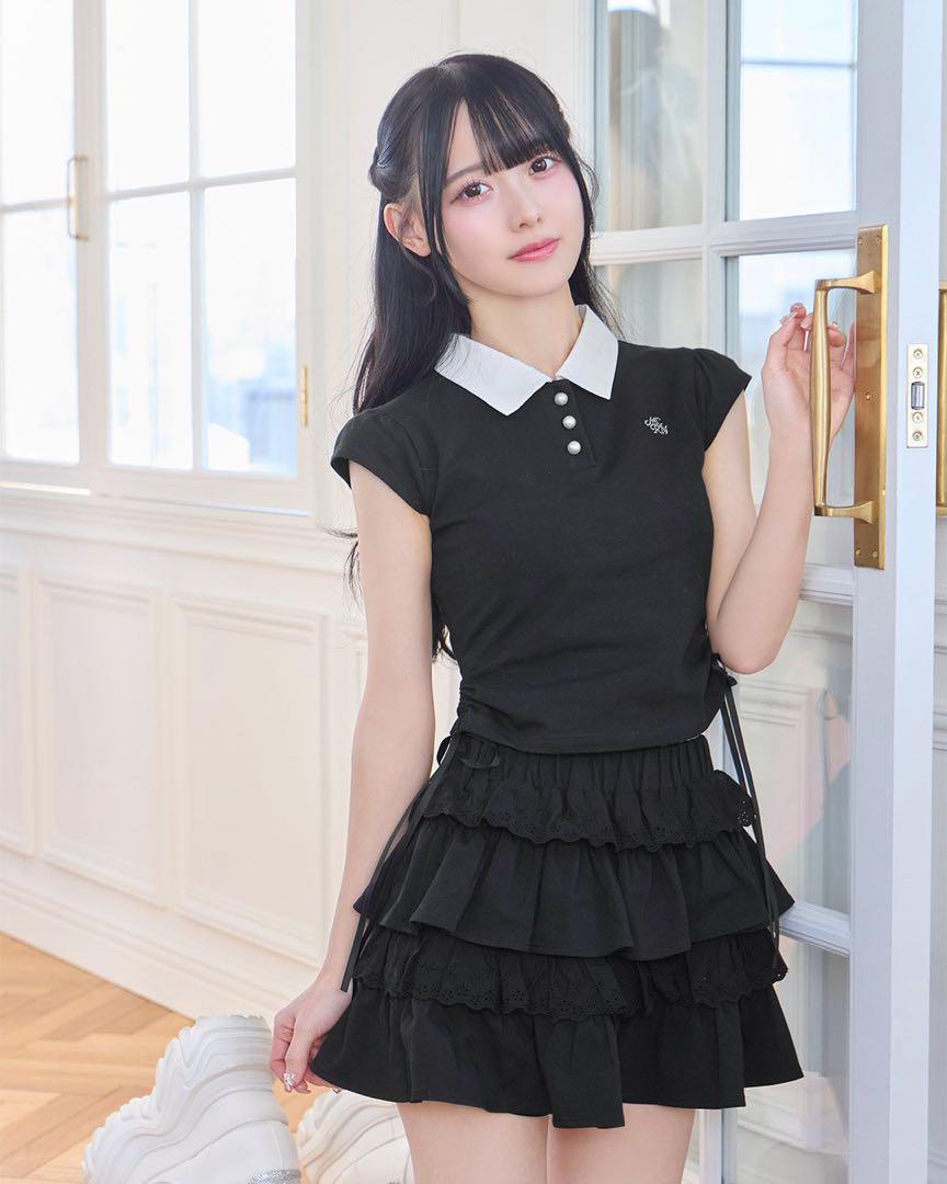 【Brand New】Michel Macaron Lace Frill Skirt Set-up