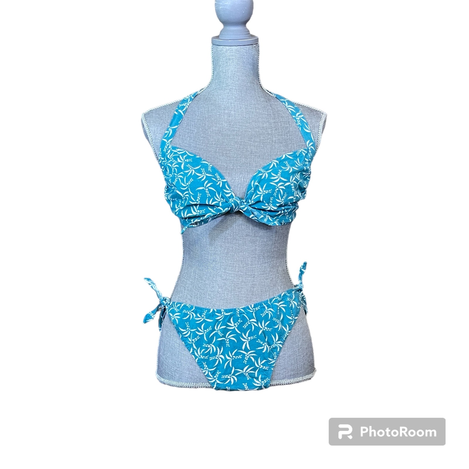 Native Hand Silk Screened One of a Kind 100% Cotton Bikini size L