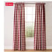 Plow & Hearth Buffalo Check Rod-Pocket Cotton Curtains, 72 L Pair - burgandy