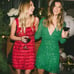 Show Me Your MuMu Mini Dress Wrap Beaded Sequined Holiday Party Green Small