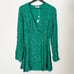 Show Me Your MuMu Mini Dress Wrap Beaded Sequined Holiday Party Green Small