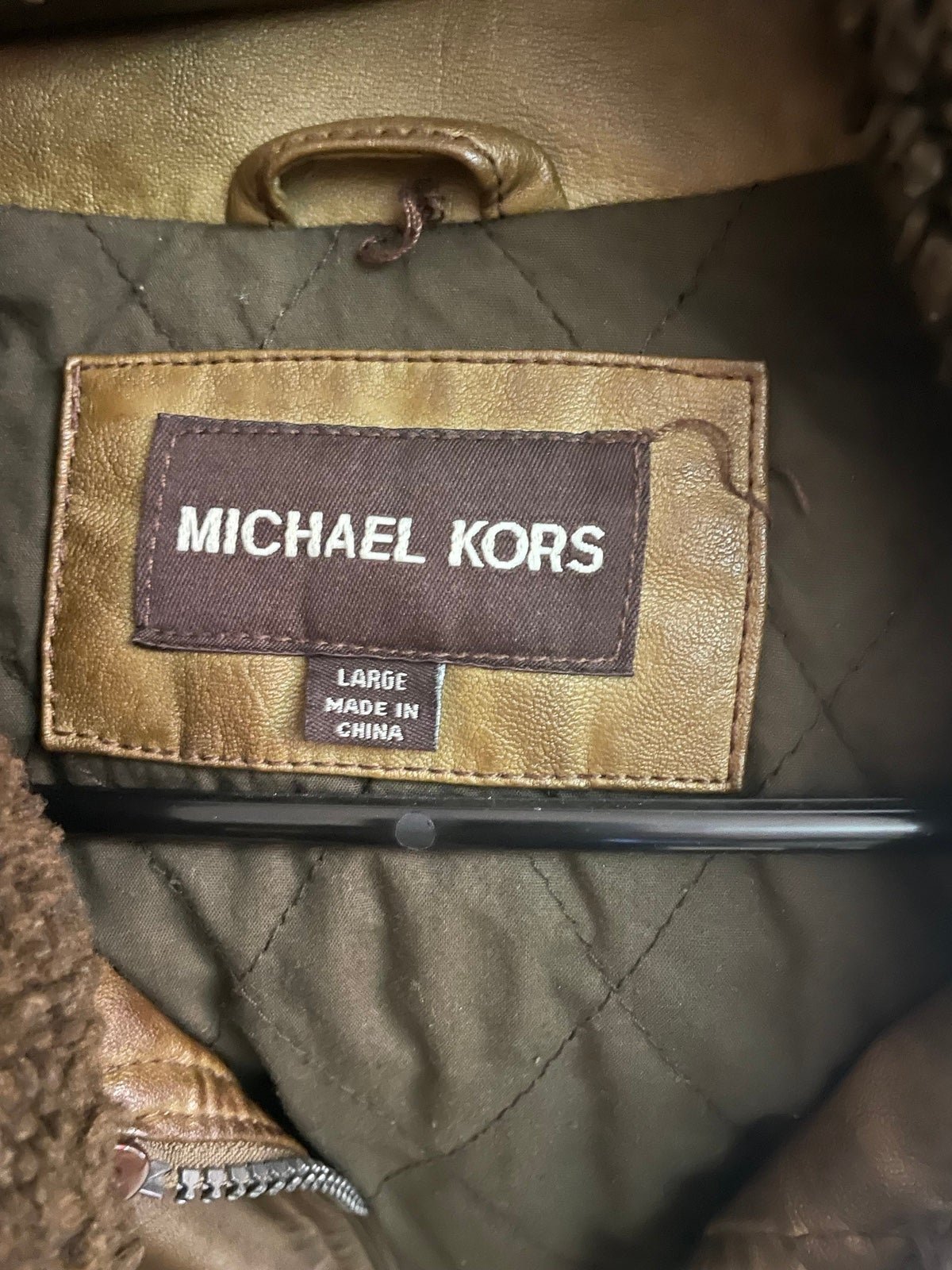 michael kors leather bomber