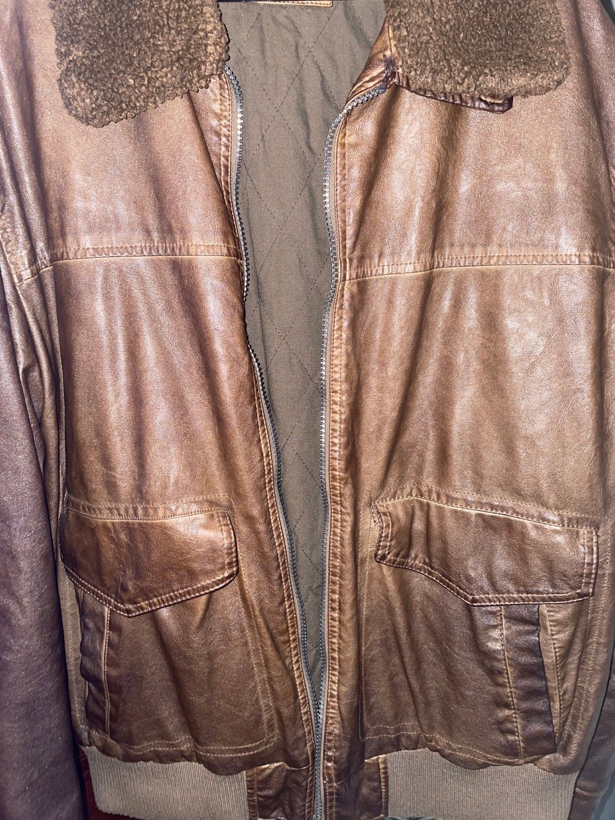 michael kors leather bomber