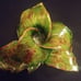 2 Vintage Pat Young Handmade Ceramic Candlestick Holders Florida Leaves