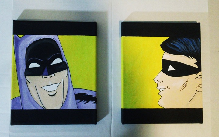 Batman and Robin 8 x 10 iCONS Acrylic Hand Painted Canvas Art