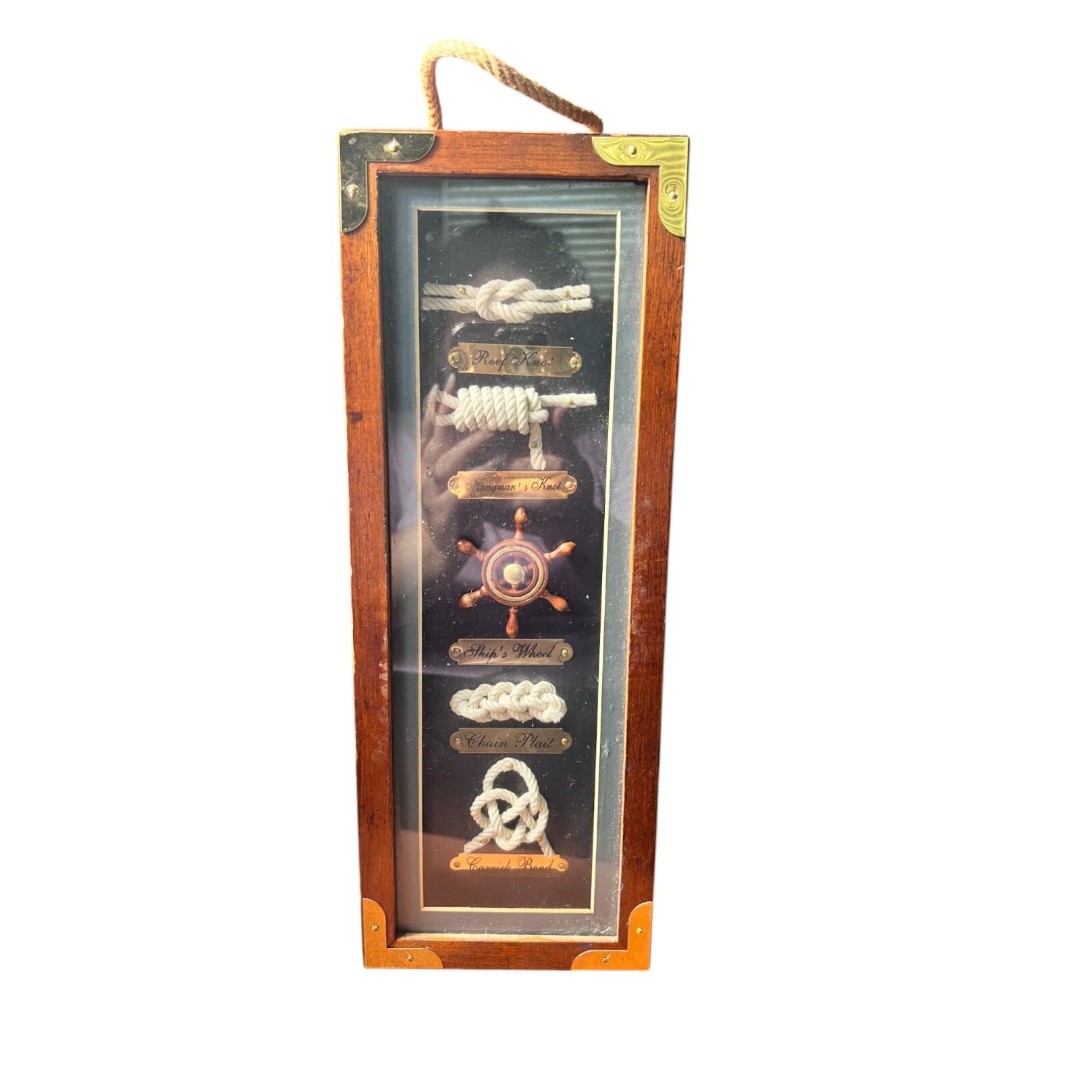 Wooden Nautical Knot Display Box – Maritime Rope Chest, Wine or Trinket Storage