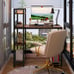Small Computer Desk with 4-Tier Bookshelf and 8 Hooks