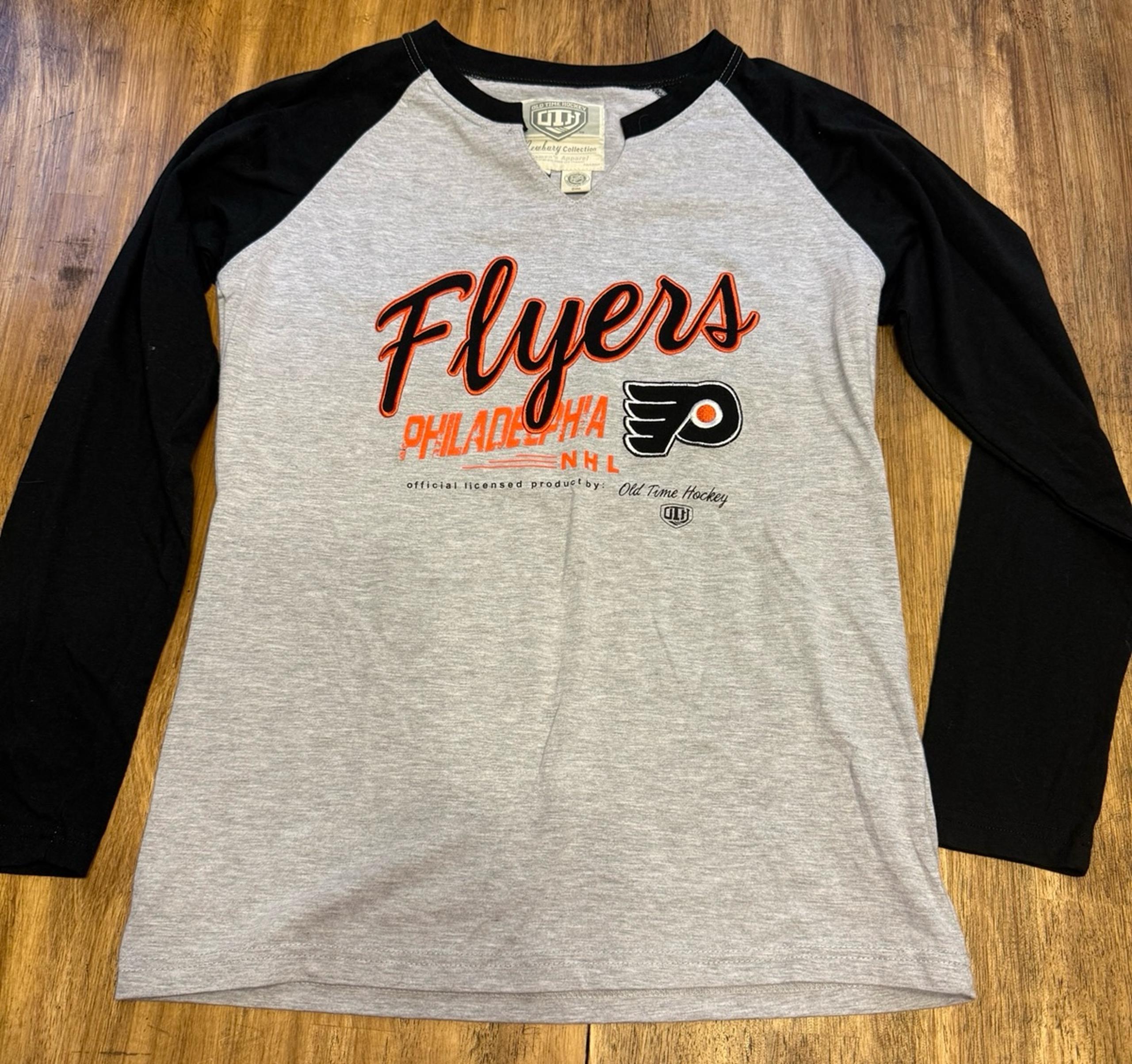 Old Time Hockey NHL Newbury Collection Phil. Flyers 1/4 Sleeve Women’s Large