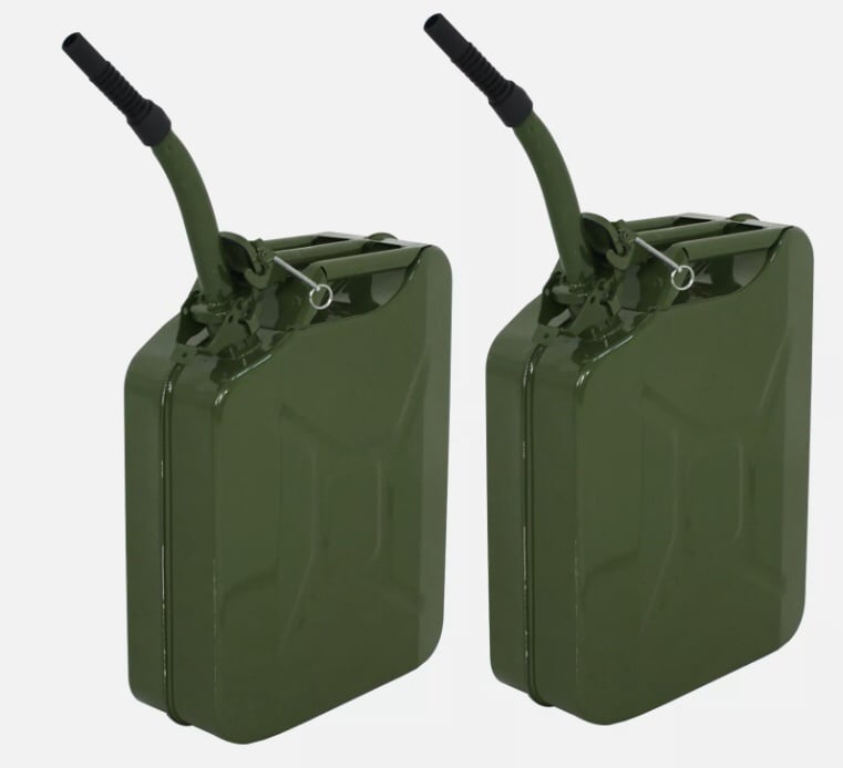 2X oline Jerry Can Army Army Backup Metal Steel Tank 5 Gallon 20L