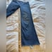 Pilcro and the Letterpress Women's 26 High Rise Flare Jeans Med Wash Distressed