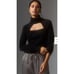 NWT 249 PAIGE Wool Blend Cherise Cutout Turtleneck Sweater Black Size XL