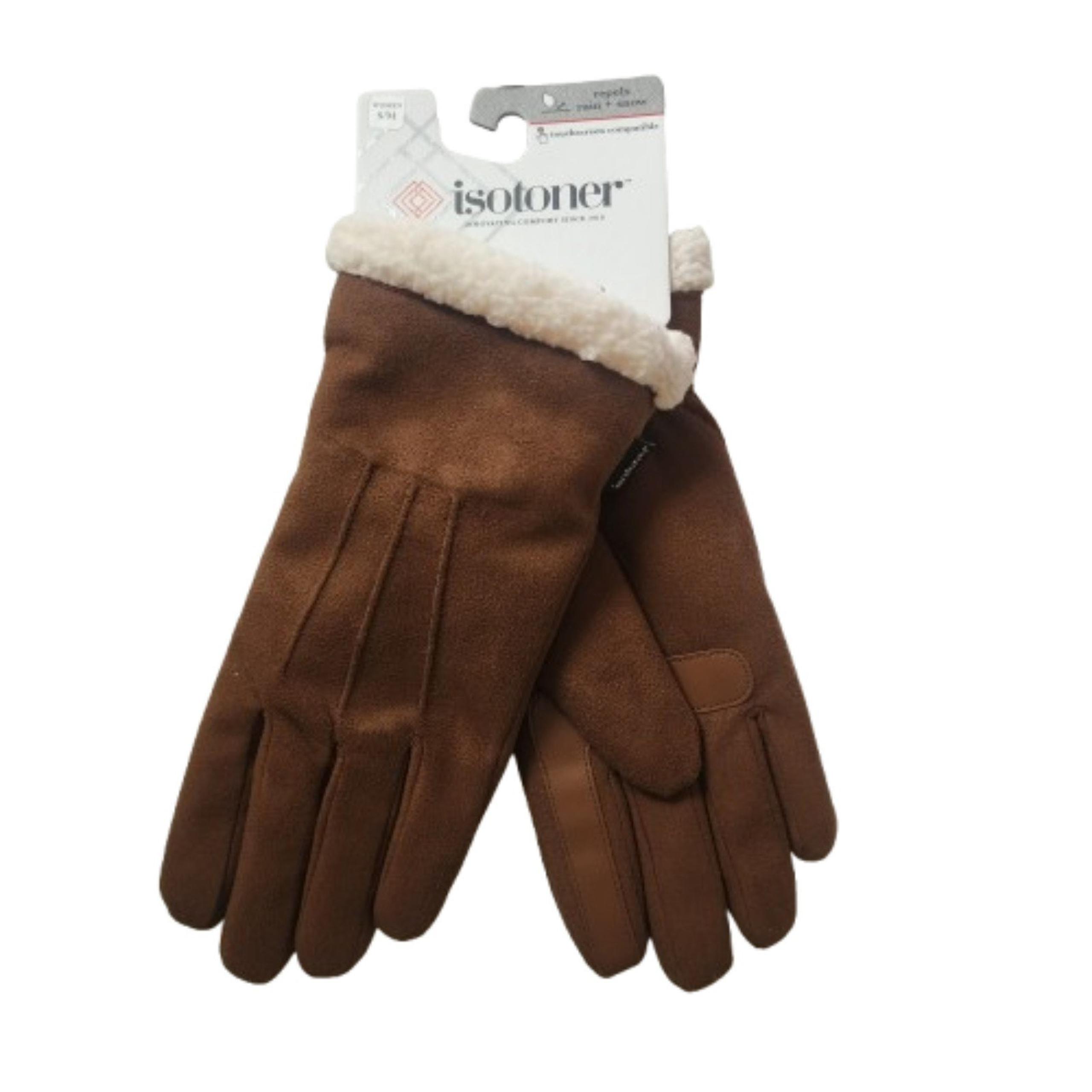 Womens M Cottagecore Isotoner Touchscreen Compatible Faux Sherpa Lined Gloves