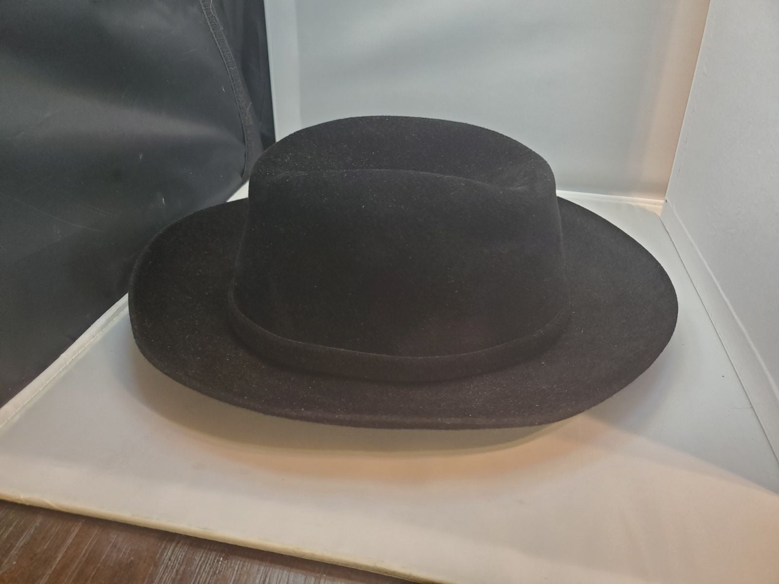 Vintage Black Velour Huckel 1799 Fedora Style Hat