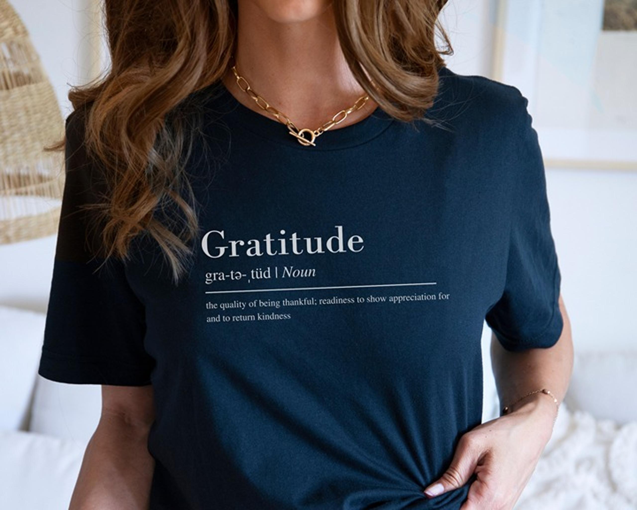 Gratitude T-shirt, Grateful Tee, Gratitude Definition Short Sleeve, Mental Healt