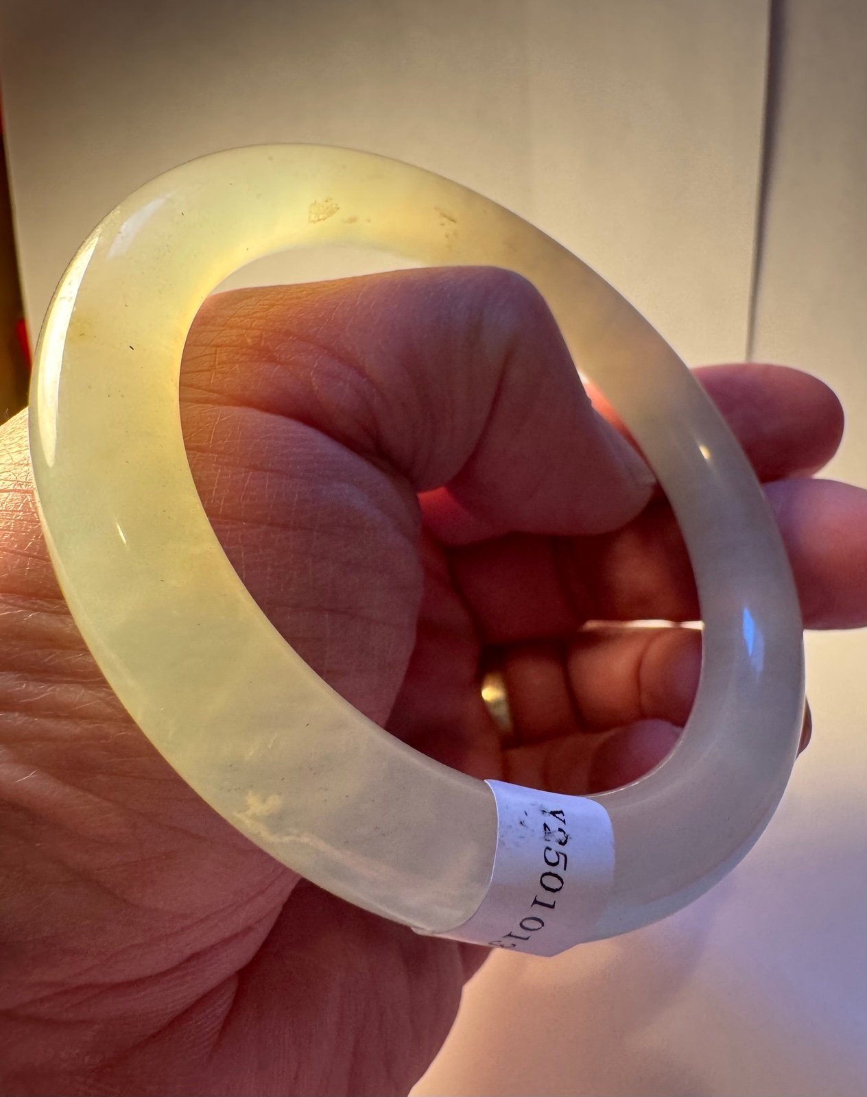 Certified icy Green 58.8mm Natural Burma A Jade jadeite Bangle Bracelet 3855