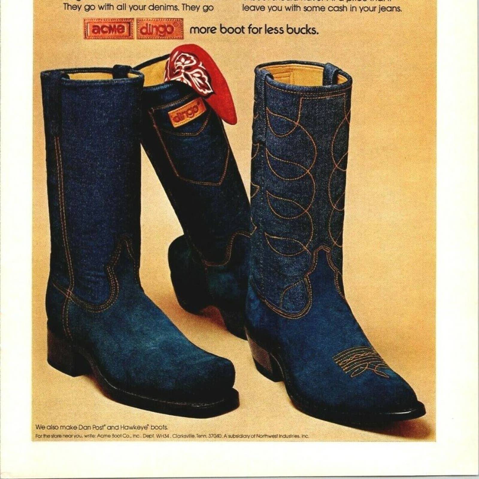 Womens Vintage Acme Blue Suede Denim Cowboy Western Boots SIZE 6 M Womens Vintage Acme Blue Suede Denim Cowboy Western Boots SIZE 6 M