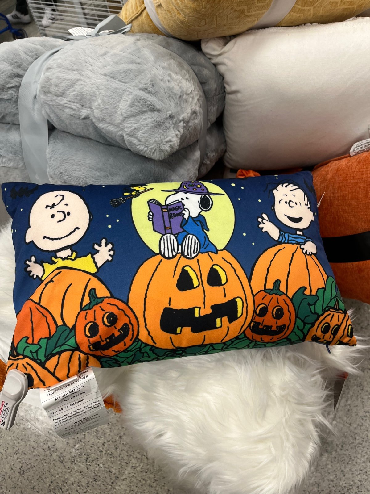 Halloween peanuts LIGHT UP Pumpkin witch Throw