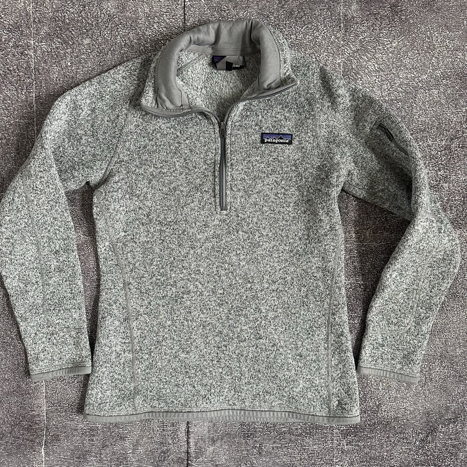 Women's Patagonia Heather Gray Better Sweater Fleece 1/4 Zip Light Jacket Sz XS