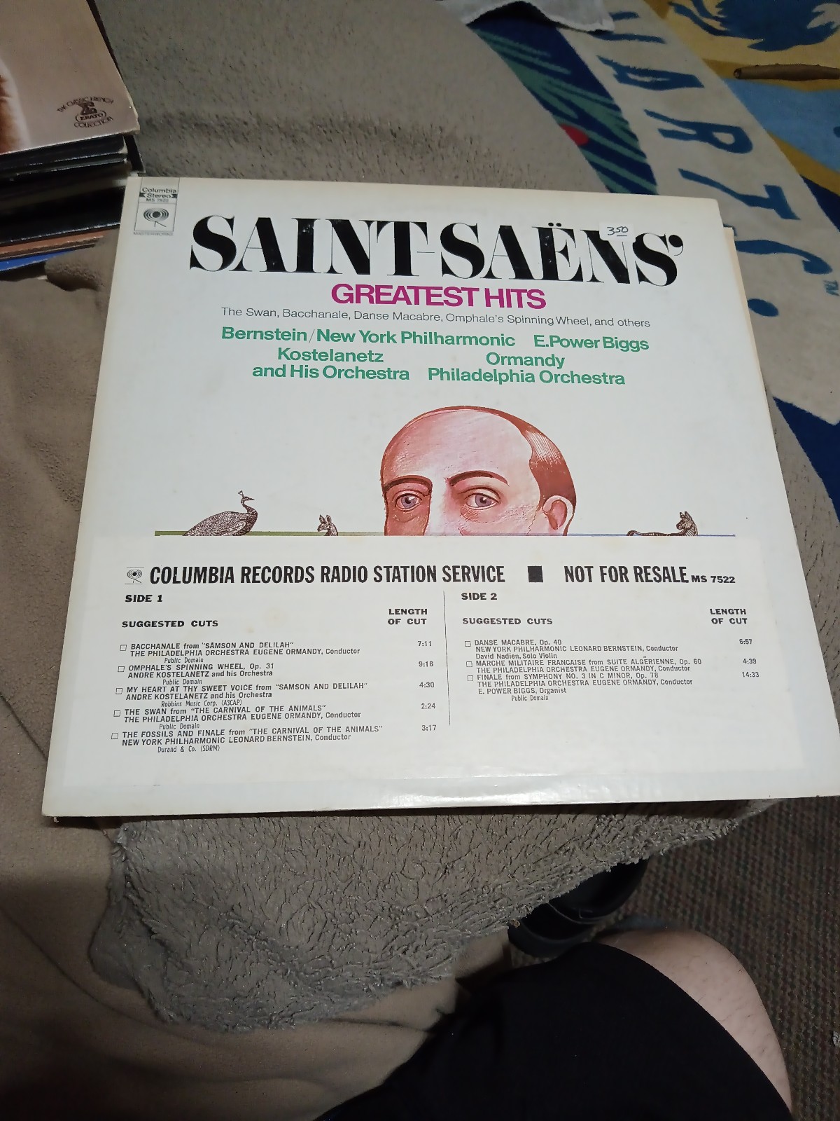 Saint-Saëns* – Greatest Hits vinyl. Promo Columbia records radio station ms 7522