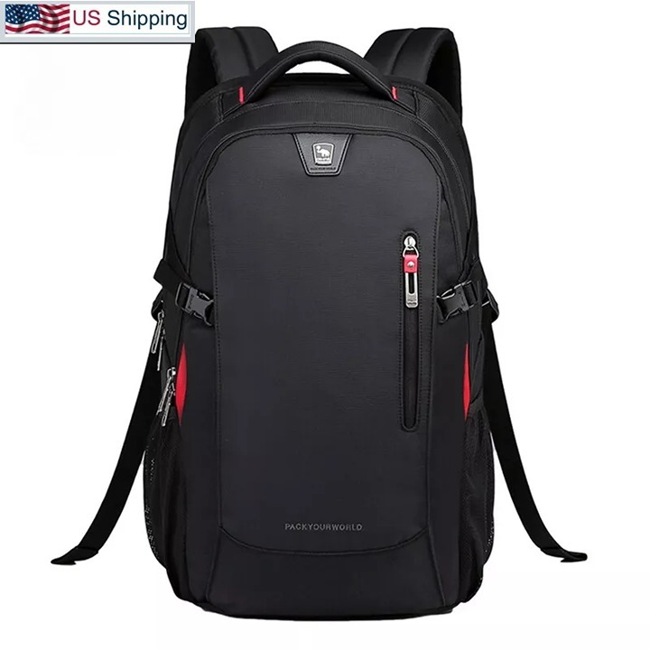 NWT OIWAS Black Laptop Backpacks 14 In School Waterproof Casual Shoulder Bags