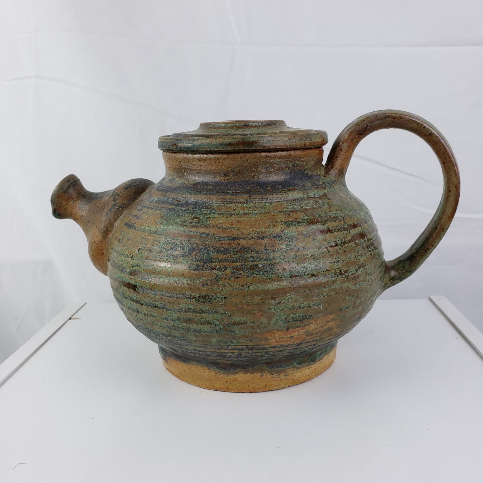 Tea Pot Green Pottery Lid
