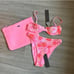 Triangl Pink floral velvet and bag set.