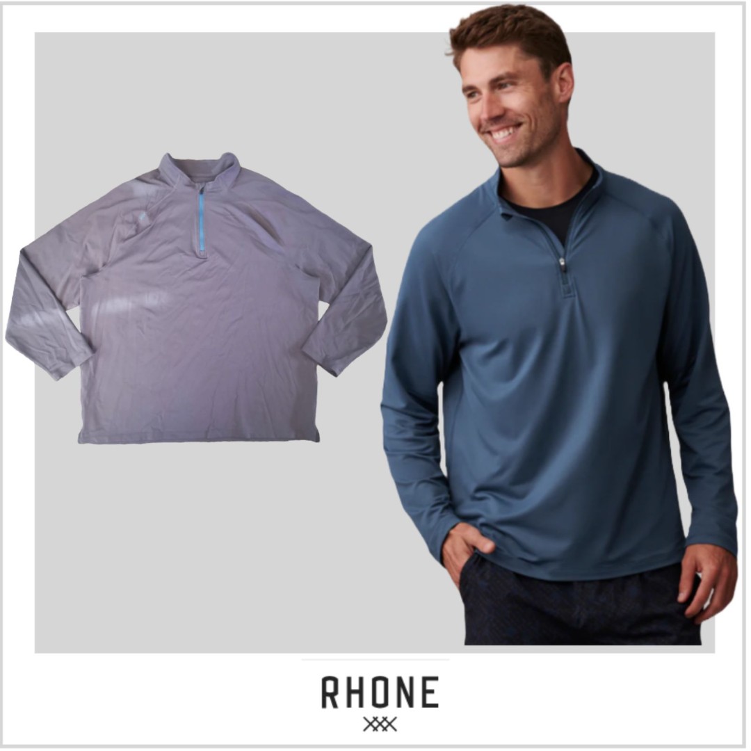 Rhone Pullover Mens XXL Gray Retro Session 1/4 Zip Outdoor Performance Golf