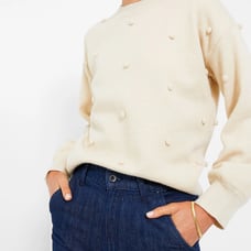 Hyacinth House Tuckernuck Oatmeal Pom Pom Melinda Sweater Small